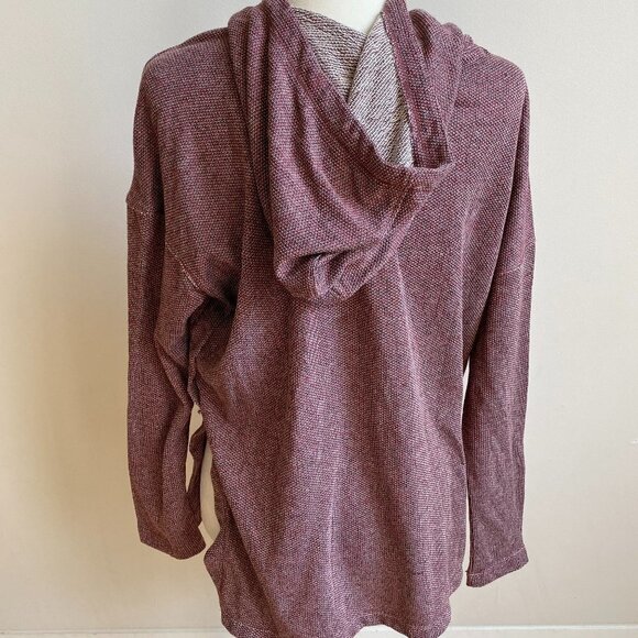 MAX Studio BNWT Hooded Tunic Sweater Burgundy - Picture 6 of 9